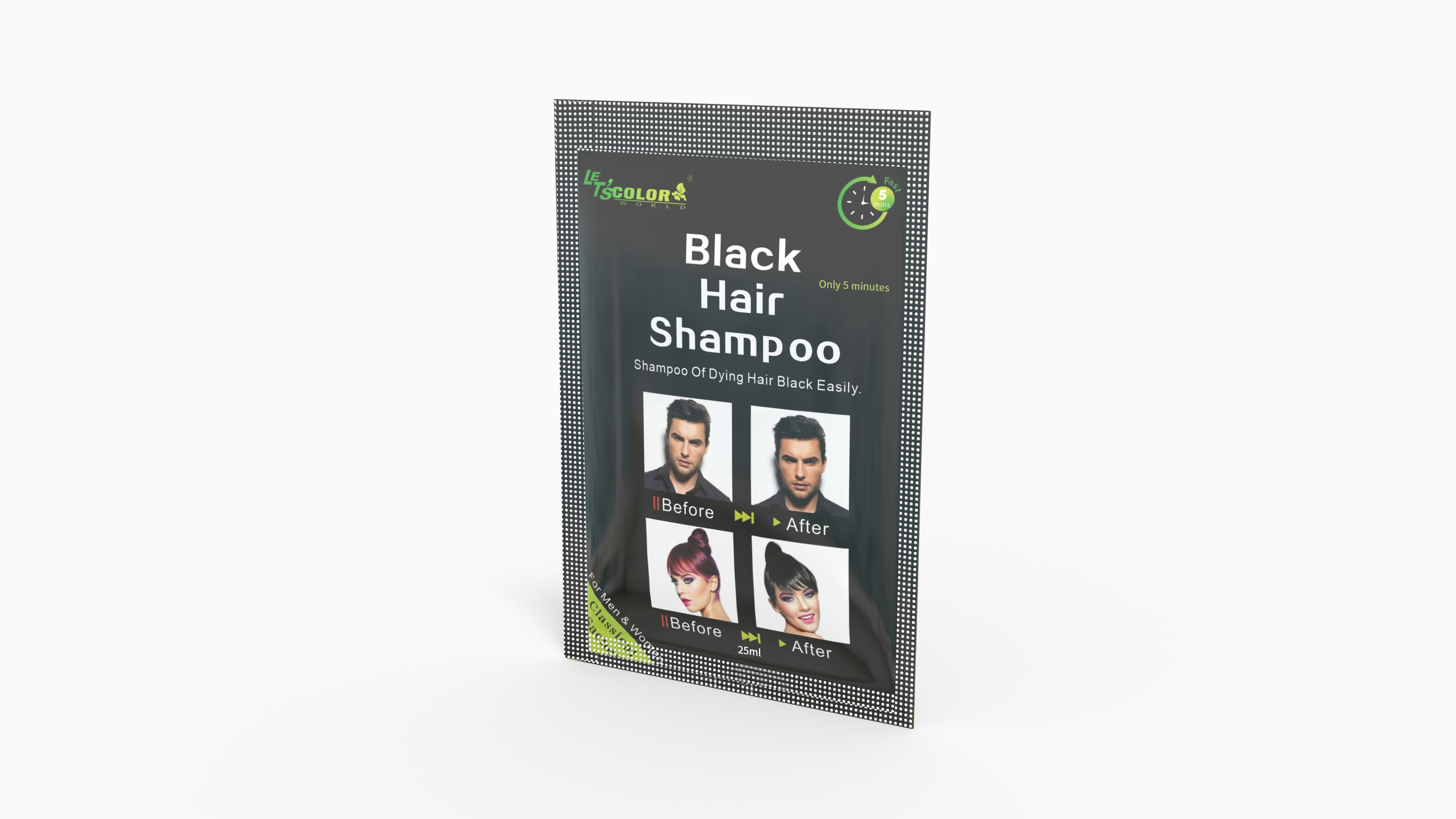 Shampoo de cor de cabelo preto rápido sem produtos químicos